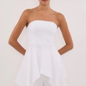 DISSH White Strapless Asymmetrical Top